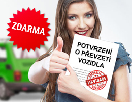 Potvrzení o převzetí  vozidla ihned 